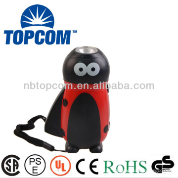 Animal beetle 1 led manual flashlight hand crank generator